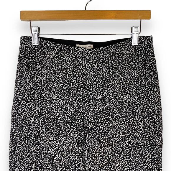 Anthropologie Womens Essential Crop Flare Pants Small Black Leopard Pull On - Picture 5 of 15